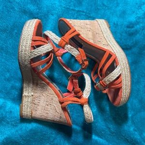 White House Black Market orange wedges
